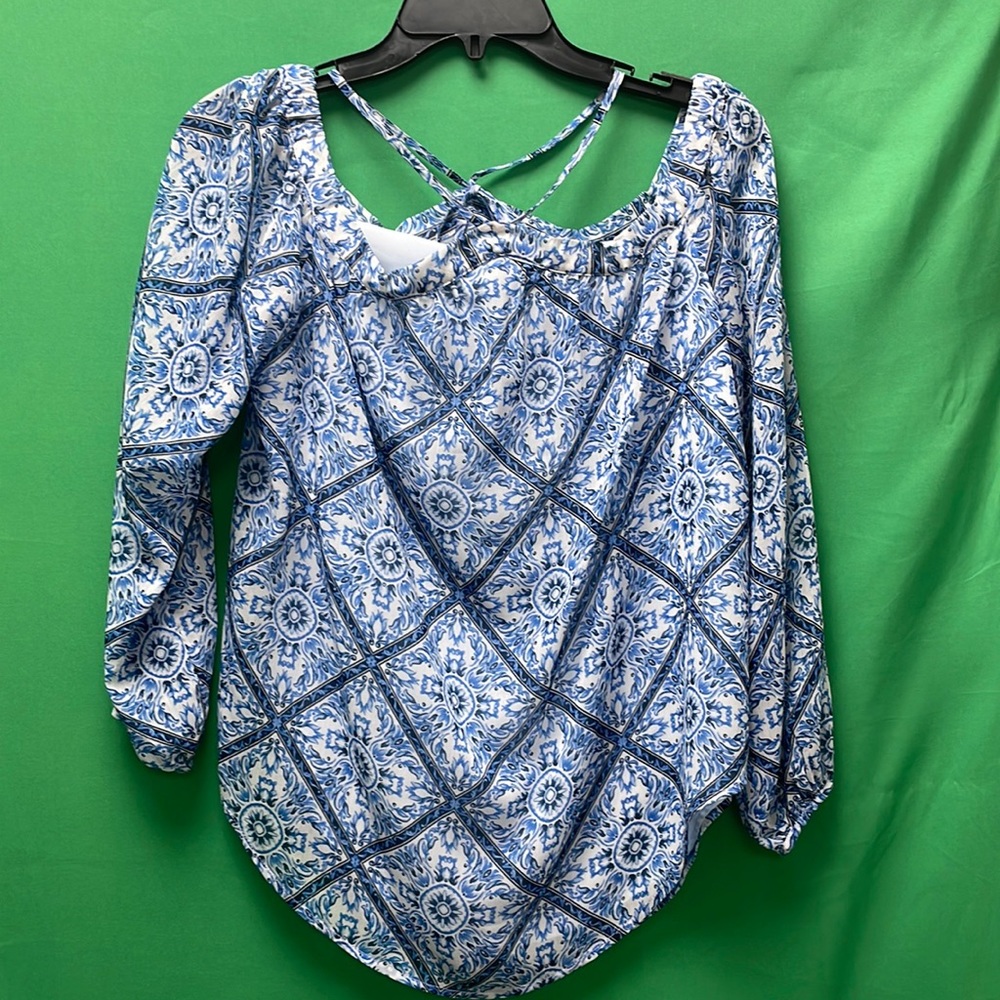 Multi Blue long sleeve blouse